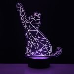 Lámpara metacrilato con led forma de Gato