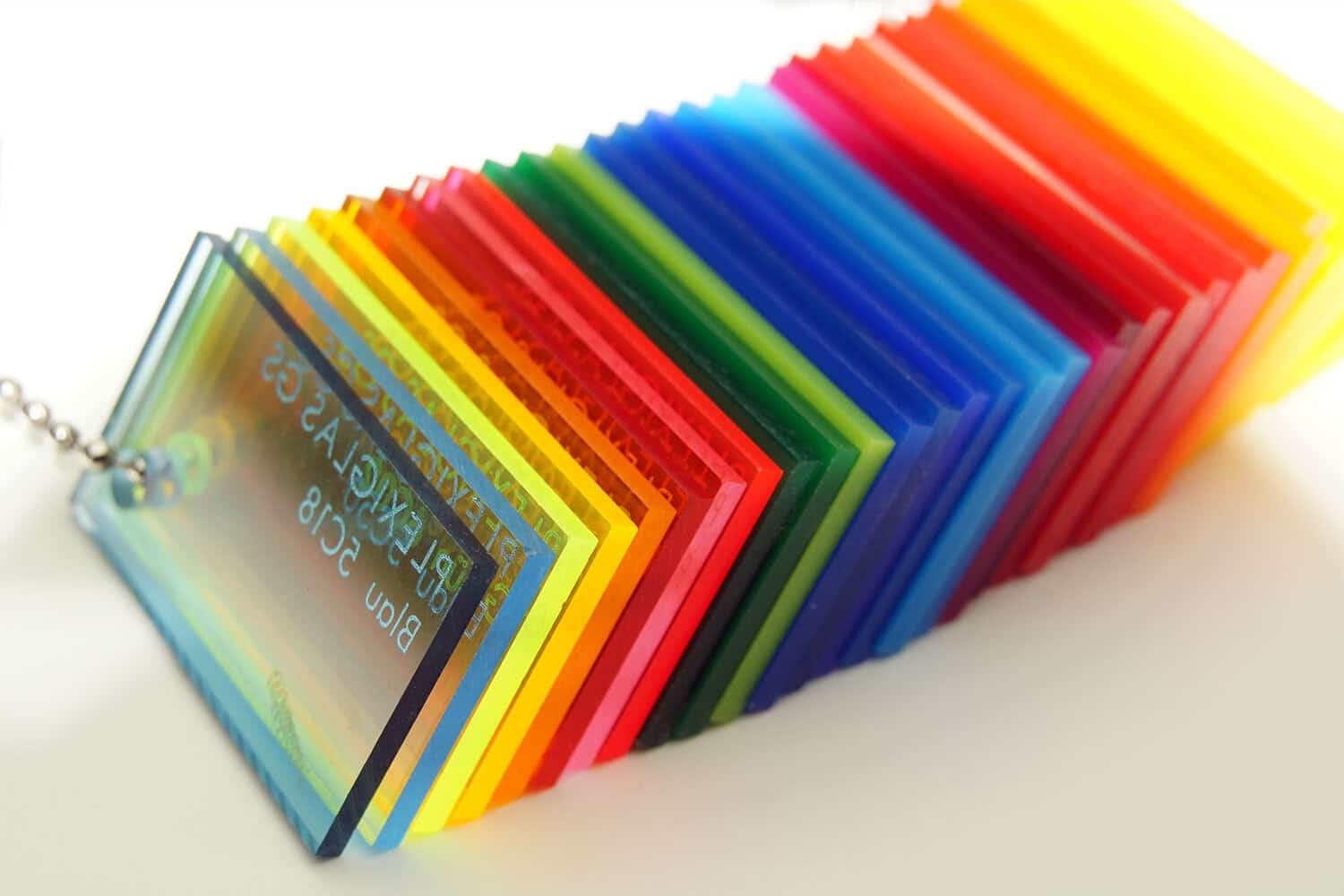 Placas de metacrilato de color transparentes de 3mm de espesor